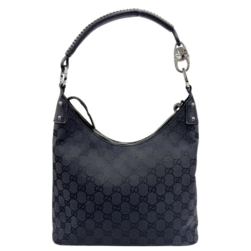 GUCCI Authentic Black Canvas Shoulder Bag